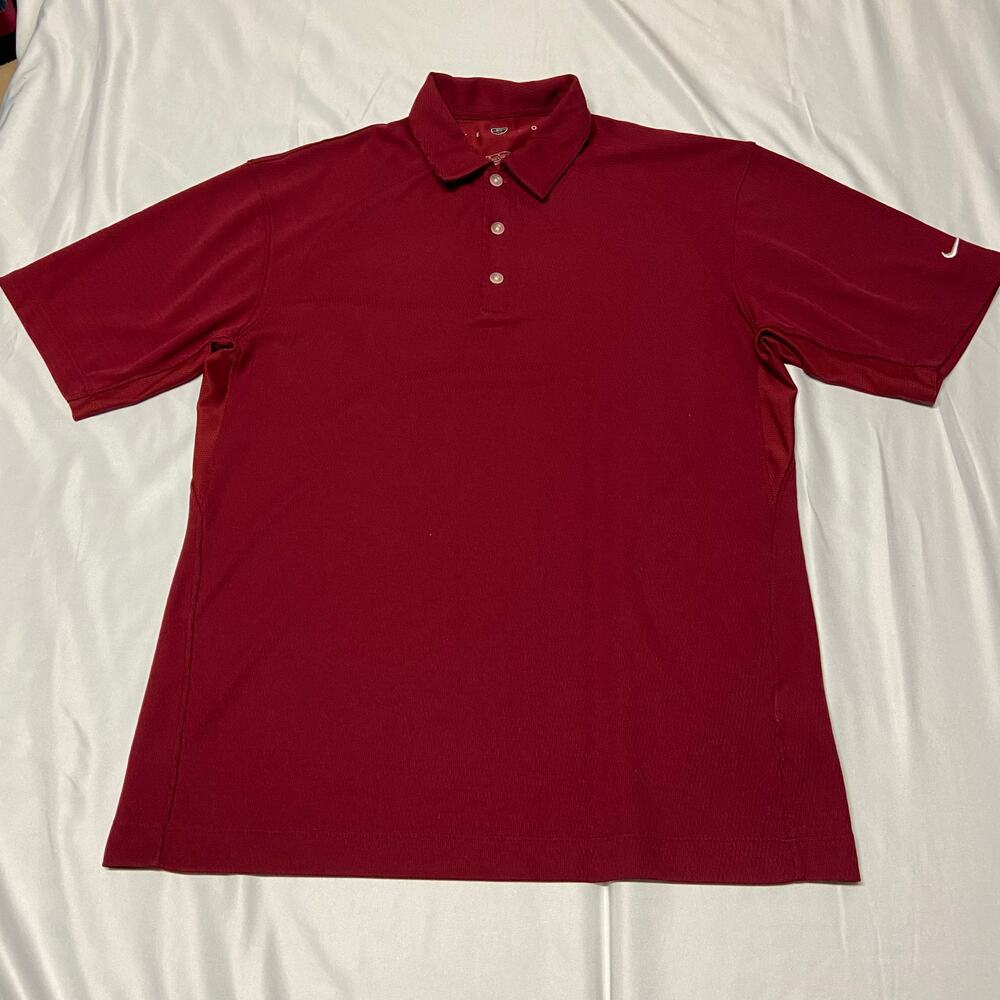Nike Golf Polo Dri-FIT Maroon Athletic Performance Swoosh Size M Men's EUC